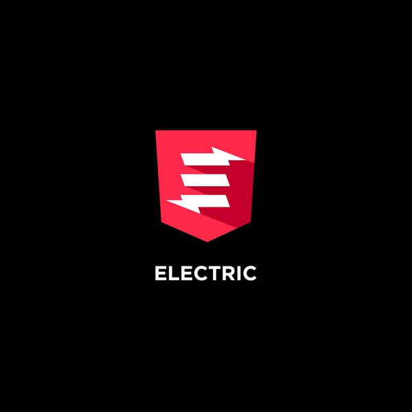 Logo listrik datar. Monogram E . - Stok Vektor