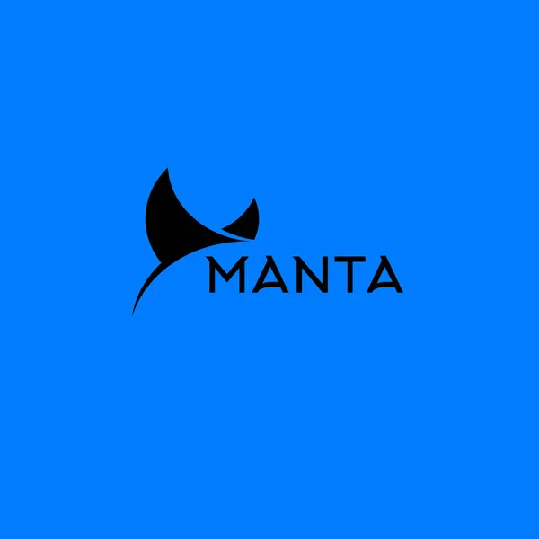 Logo Manta ray. Emblema del club subacqueo . — Vettoriale Stock