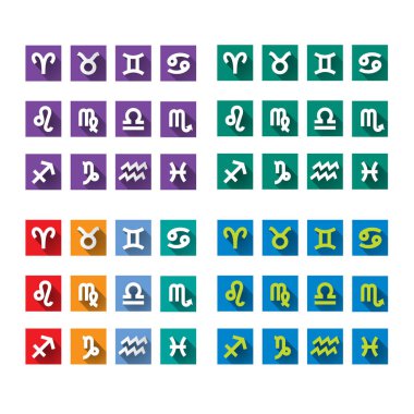 Cololr zodyak simgeleri.