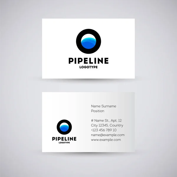 Water or gas pipeline logo. Pipes Logo & Branding Identity. Plumbing logo. Pipe service. — Stock Vector