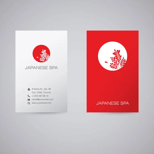 Japão logotipo spa. Logotipo Moon Spa. Logotipo da beleza . — Vetor de Stock