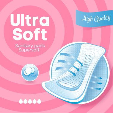 Ambalaj sıhhi pads için. Pembe.