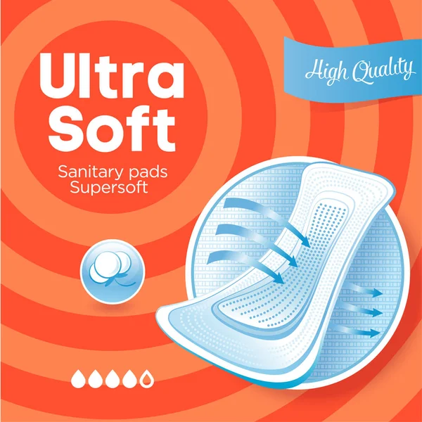 Ambalaj sıhhi pads için. Turuncu.