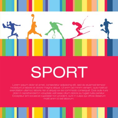 Siluetleri sporcular poster.