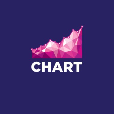 Pembe kristal grafik logo.