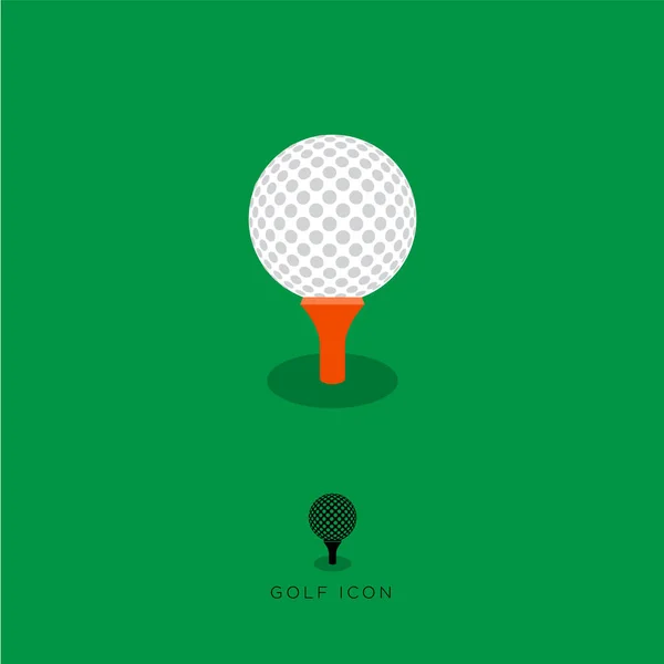 Plochý ikona Golf, golfové postavy. — Stockový vektor