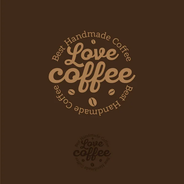 Älskar kaffe Bean logotyp. Kaffe emblem. — Stock vektor