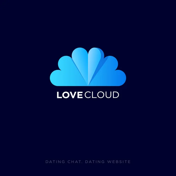 Láska Cloud logo. Datování webové stránky znak. Seznamka chat. — Stockový vektor