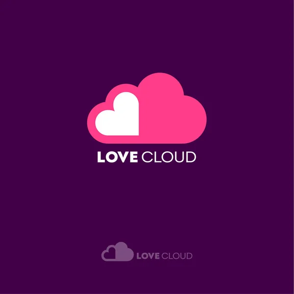 Logo de Love Cloud. Sitio web de citas emblema. Chat de citas . — Vector de stock
