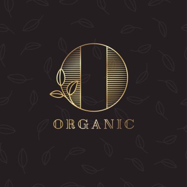 O mektubu. Ey monogram. Organik Kozmetik veya yemek amblemi. 