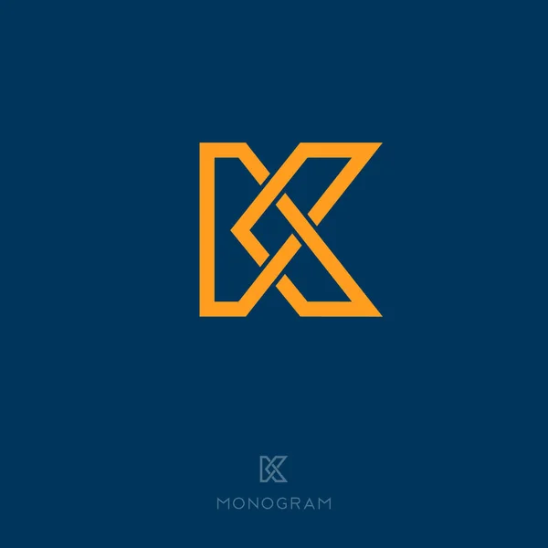 K の文字。K ・ モノグラム. — ストックベクタ