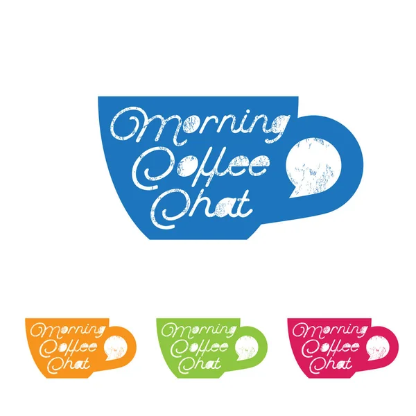 Kaffeeklatsch. Kaffee am Morgen Logo. Chat-Logo. — Stockvektor