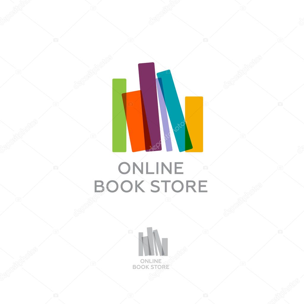Colorful books on a light background color.