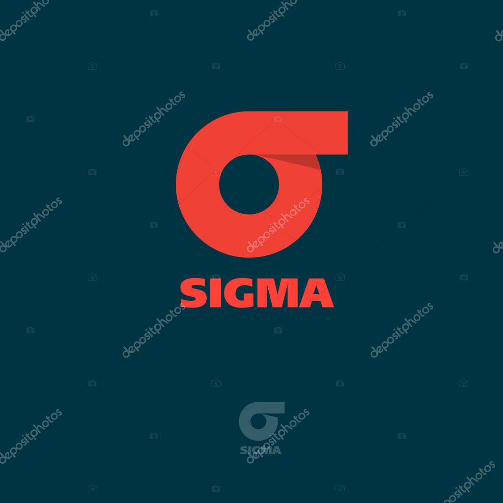 Red Greek letter sigma on a dark background.