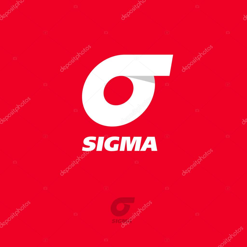 Greek letter sigma on a red background.