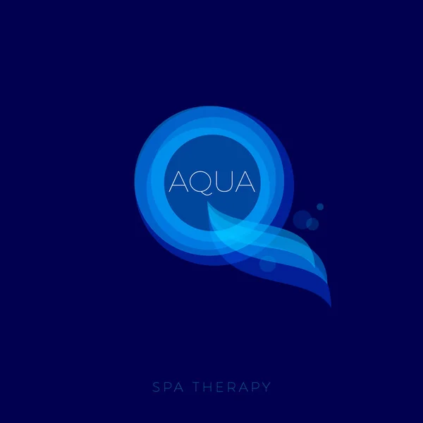 Logo Aqua. Thérapie spa emblème . — Image vectorielle