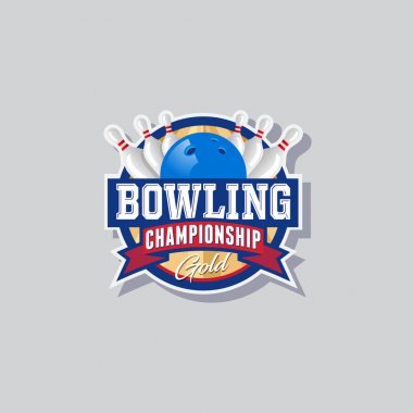 Bowling Şampiyonası amblemi. Bowling logosu.