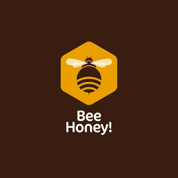 Méz logó. A hatszögű méh. — Stock Vector