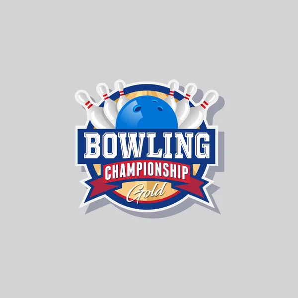 Bowlingové znak mistrovství. Bowlingové logo. — Stockový vektor