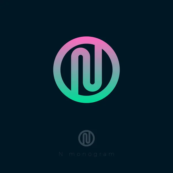 N flat logo. N monogram. — Stock Vector