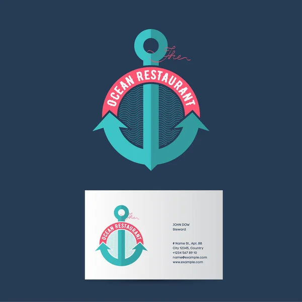 Sea restaurant logotyp. — Stock vektor