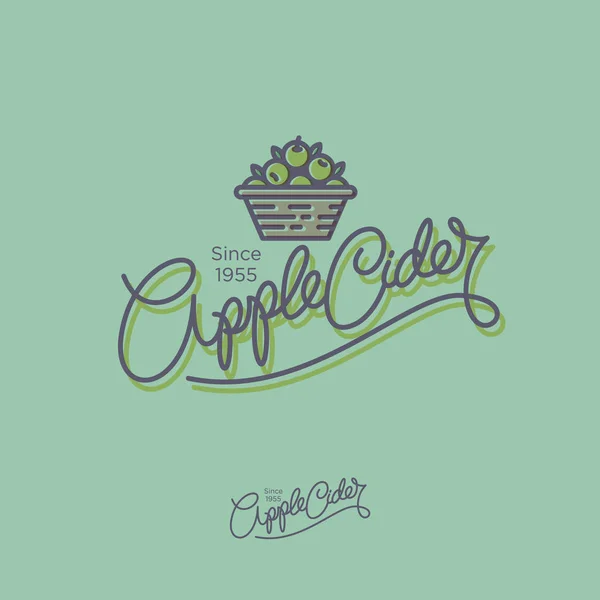 Logotipo de maçã. Letras retrô . — Vetor de Stock