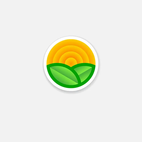 有機のロゴ。農家製品エンブレム. — ストックベクタ