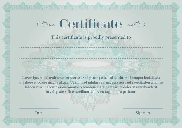Certificat. Guilloche. Des traces d'eau. Modèles de certificat ou de diplôme . — Image vectorielle