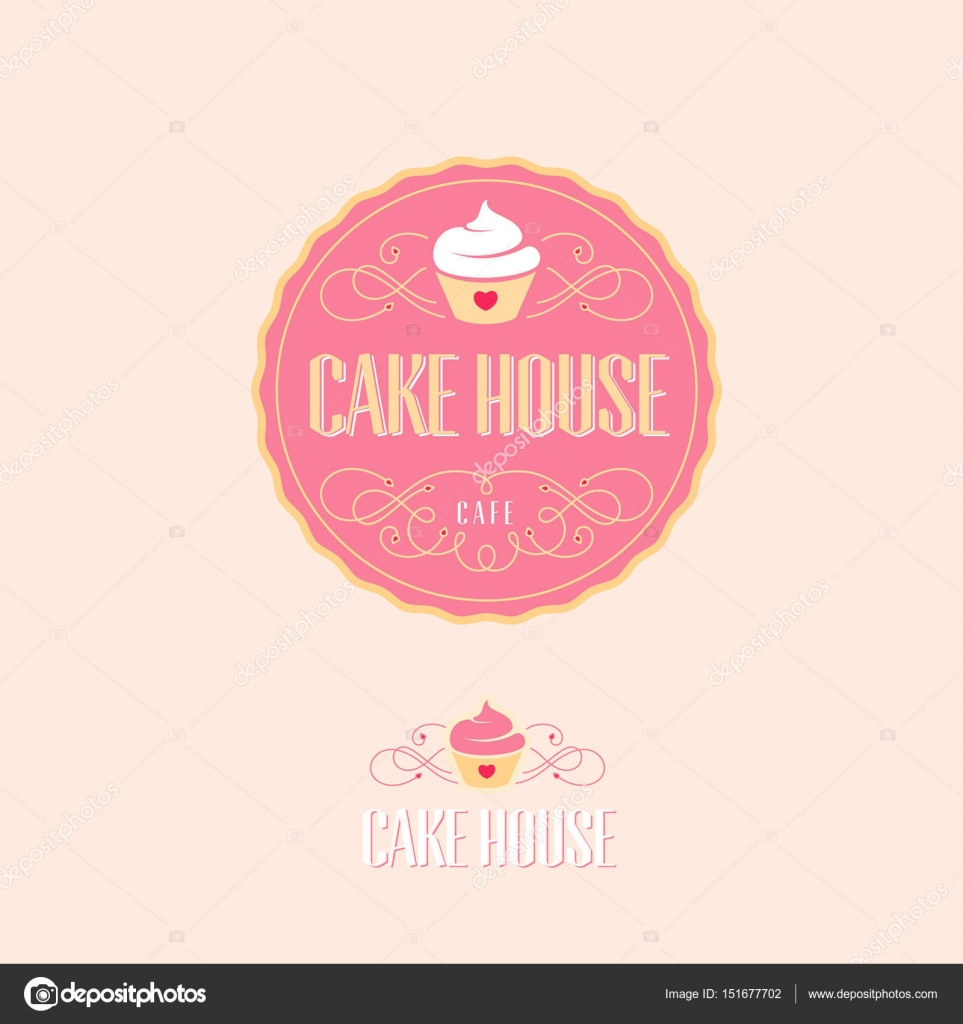 Cake House Logo Baking And Bakery Emblem Stock Vector