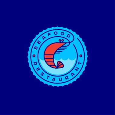 Deniz ürünleri Restoran Logo. 