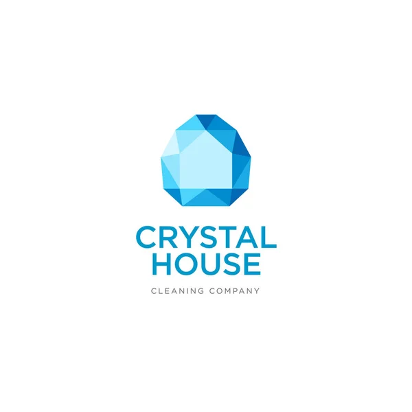 Logo de la casa de cristal. Silueta de una casa en un cristal . — Vector de stock