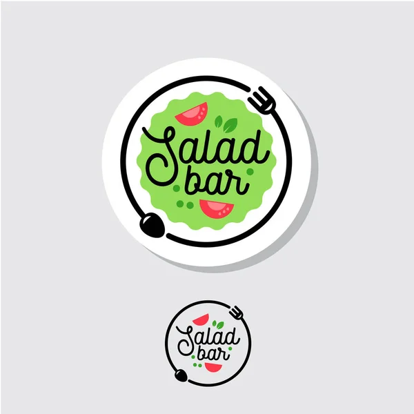 Salladsbar logotyp. Café eller restaurang emblem. — Stock vektor