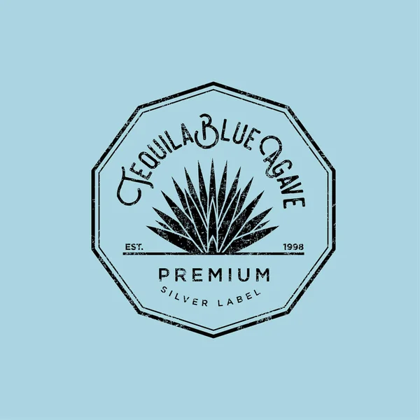 Logo de tequila. Etiqueta tequila plata — Vector de stock