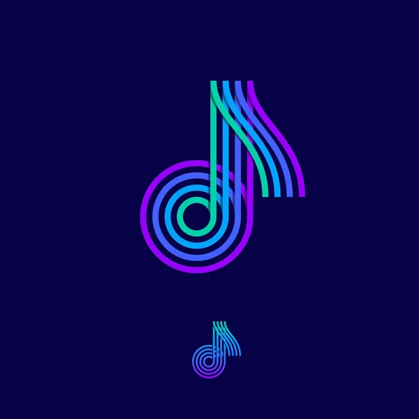 Logo musical. emblema de la nota . — Vector de stock