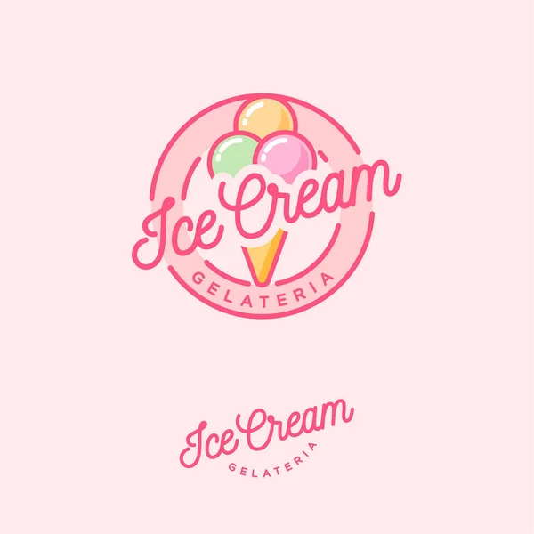 Logo Helado. emblema de helado italiano . — Archivo Imágenes Vectoriales