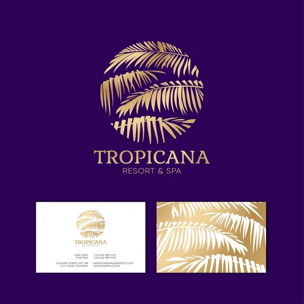 Logo Tropicana. Emblème Resort & Spa . — Image vectorielle