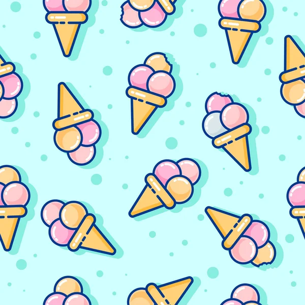Seamless pattern. Ice cream on a pink background. — Stock Vector