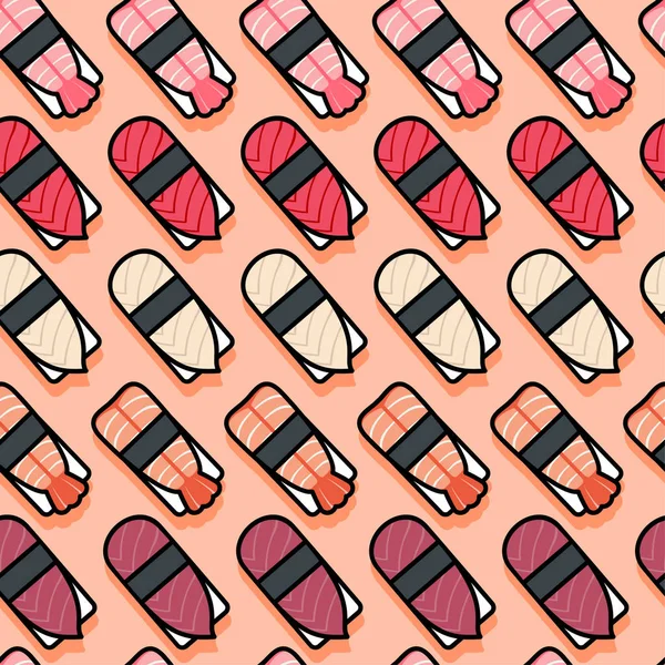 Seamless modeli. Suşi simgeler.