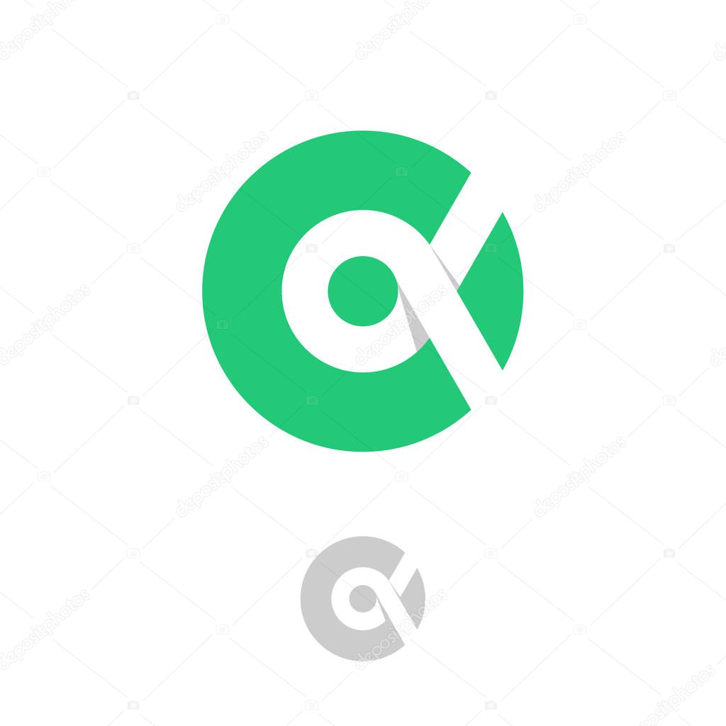 Greek letter Alpha on circle on a white background.
