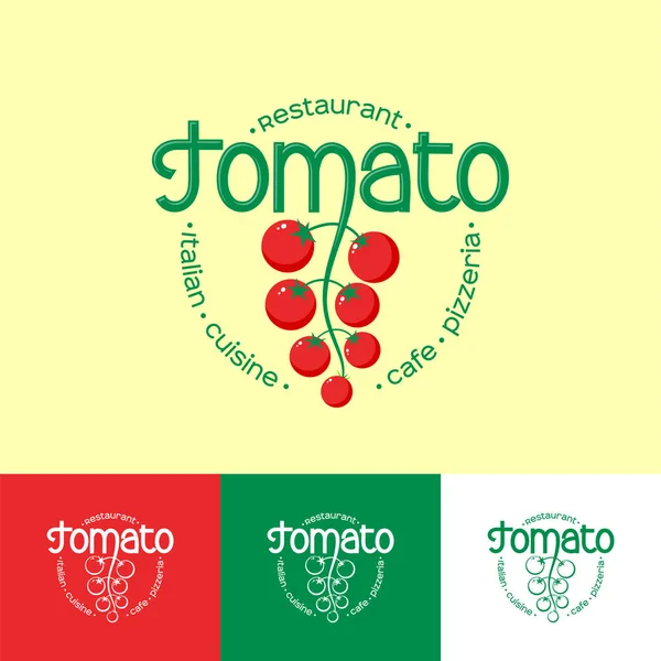 Tomatenlogo. Logo italienischer Küche Restaurant. — Stockvektor