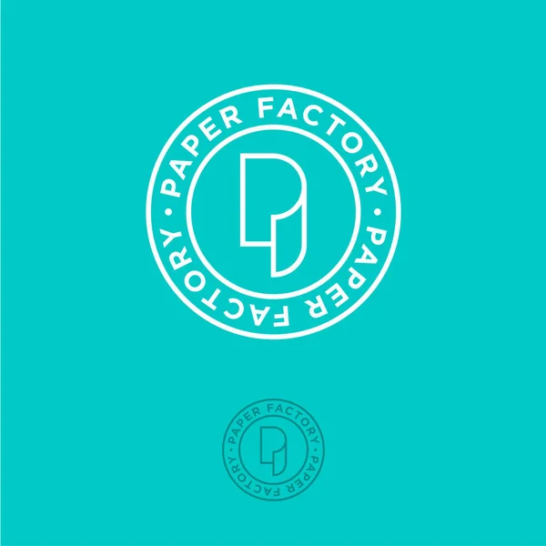 Logo de fábrica de papel. Monograma P . — Vector de stock