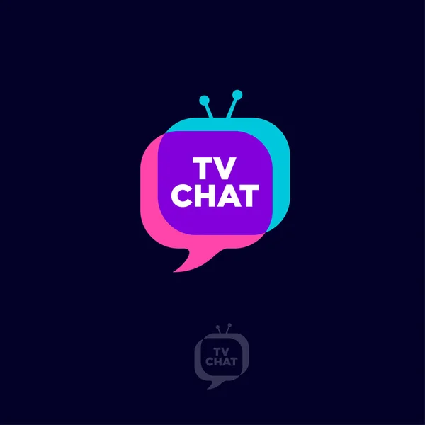 Logotipo de chat TV. Chat emblema . — Vetor de Stock