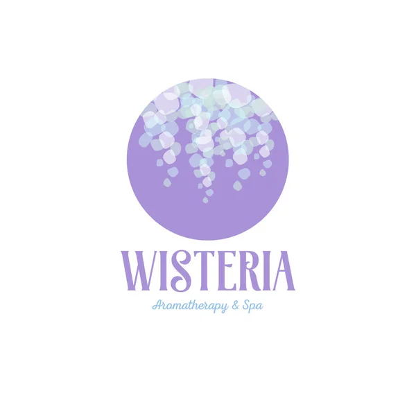 Wisteria logotyp. Aromaterapi och spa emblem. — Stock vektor