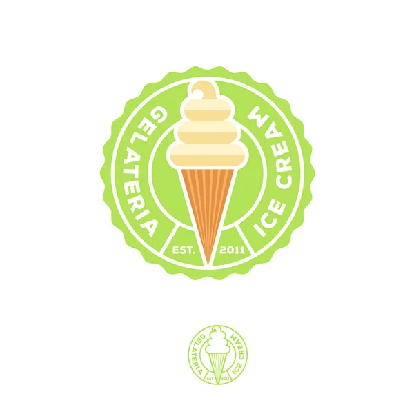 Dondurma logosunu görmeniz gerekir. Gelateria amblemi. — Stok Vektör