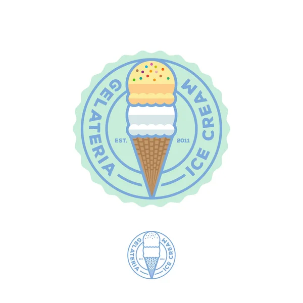 El emblema del helado. Logo Gelateria . — Archivo Imágenes Vectoriales