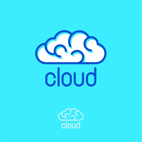 Logo de computación en nube. Icono de comunicación o red . — Vector de stock
