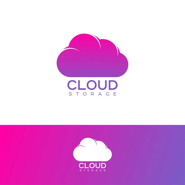 Logo de nube. emblemáticas de almacenamiento en la nube.Icono de comunicación o red . — Vector de stock