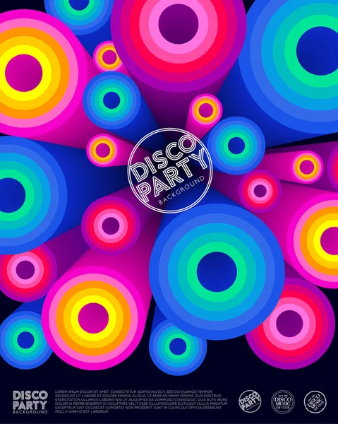 Disco Party poster. Invitation card. — Stock Vector