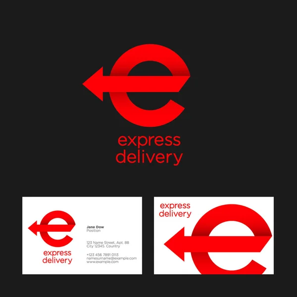 Express παράδοση λογότυπο. Εικονίδιο κόκκινης λουρίδας. — Διανυσματικό Αρχείο