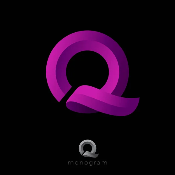 Monograma Q. Q logotipo carta . — Vetor de Stock